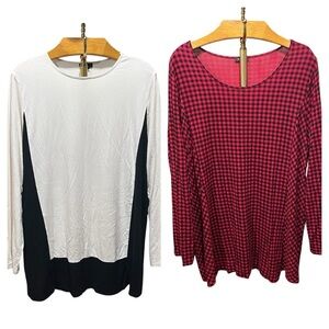 J JILL ~ Lot of Two Wearever Collection Long Sleeve Tunic Length Tops